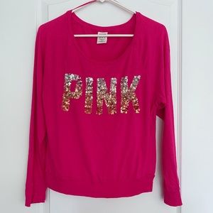Victoria’s Secret PINK Sequin Long Sleeve Top